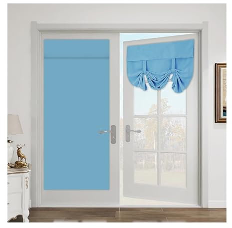 Krawatte Jalousie Vorhang Panels Türvorhang, Rollo, Fenstervorhänge, wasserdicht, Verdunkelungsvorhänge for Glastüren, for Binden von Schatten for Schlafzimmer Fenstervorhang ( Color : Door Curtain Bl