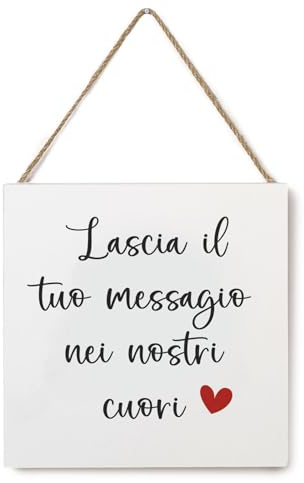 Mopec WA2.5 Holzbild Lascia il tuo messaggio 20 x 20 cm, Holz Kartonpapier, bunt, Normal