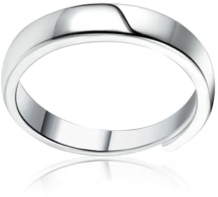 ALEXCRAFT Adjustable Silver Rings for Women 925 Adjustable Men Sterling Silver Ring Men Thumb Rings for Women 4mm