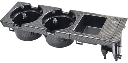 KMLONG Auto-Mittelkonsole, Wasserbecherhalter, Getränkeflaschenhalter, Münzfach, passend for 3er-Serie, E46 318I 320I 98–06 51168217953, Schwarz Getränkehalter fürs Auto(Carbon Fiber 1 Set)