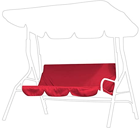 Denash Garden Swing 3 Seater Hammock Bench Cushion,High‑Grade 190T Polyester Taffeta Fabric Patio Swing Chair Replacement Cushion Seat Pad,Waterproof Swing Chair Cushion (150 * 50 * 10CM, Red)