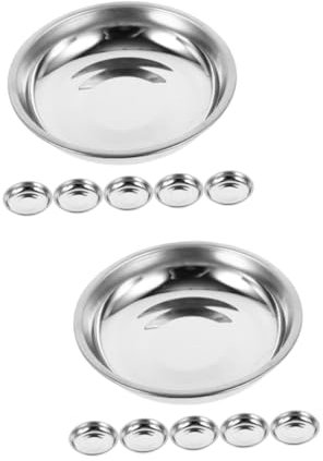 LABRIMP 12pezzi Piatti Antipasto Acciaio Inossidabile Ciotolper Salse Dipping Bowl Rotondper Sushi e Condimenti Facili Da Pulire Per Feste e Picnic