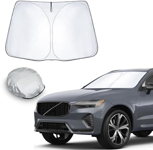 CDEFG Compatible with Volvo XC60 2018-2024 2025 Sunshade Sun Protection Covers Front Windscreen Parasol Front Baffle Windscreen Car Sun Visor XC60 Recharge Accessories