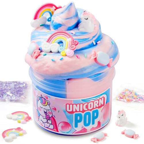 JOYIN Kaugummi-Einhorn-Schleim, Butter Schleim Partygeschenke, Nicht Klebrig, Sauber, Stressabbau, Fluffy Schleim für Mädchen und Jungen, Kindergeburtstag Mitgebsel Set