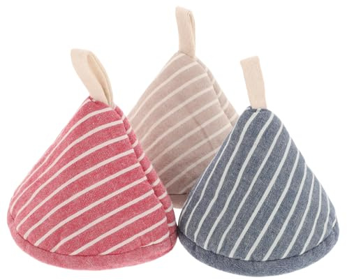 Alipis Protège-poignée Triangulaire en Coton 3 Pièces pour Casseroles, Isolation Thermique, Design Japonerie Adorable, pour Cuisson et Service Cuisine