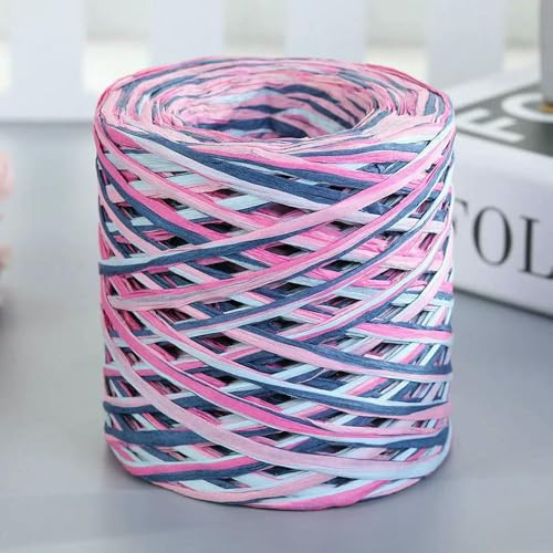 YOYOBO Hilo de Rafia Cuerda de Papel 200 m Rafia para Tejer Tejido a Mano Bricolaje Hornear Embalaje Scrapbooking Cordel Fiesta Manualidades Hilo de Crochet