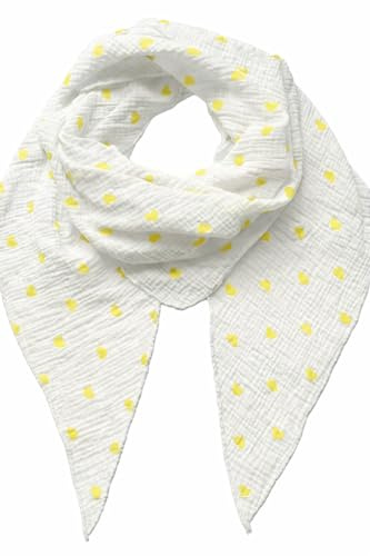 FASHION YOU WANT Damen Schal XXL Dreieckstuch HERZ2 Damen Dreieck Schal Halstuch Baumwolle Musselin Poncho ohne Kratze an Haut Hergestellt in Italien 135 cm×135 cm×220 cm