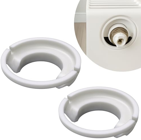 Sintrix Fab Lot de 2 douilles de serrage blanches pour cache-radiateur - Compatible avec les radiateurs plats Kermi Henrad - Pièce de rechange pour revêtement latéral de chauffage