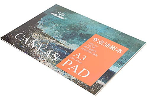 RiToEasysports Libro de Papel de Pintura Al óleo de Lona de Algodón A3 para Pinturas Simples en Lienzo, 10 Hojas de Papel de Dibujo, para Artículos para Principiantes
