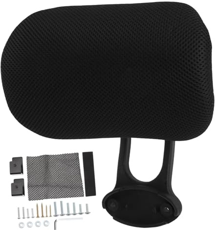 CONGARTENO Reposacabezas de Silla Ajustable en Altura para Oficina, Cojín Ergonómico de Soporte para Cuello, Almohada Negra de Espuma para Silla de Escritorio, Accesorio para Trabajo en Casa