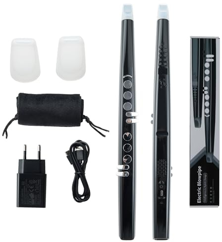 KOMFOTTEU Strumento a Fiato Digitale Connettività MIDI Bluetooth USB, con 13 Toni, 2 Dita (Sassofono/Flute), Sassofono Elettronico Portatile con Borsa da Trasporto, per Principianti, Bambini e Adulti