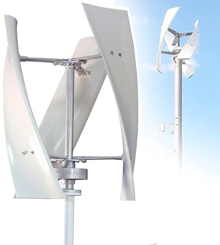 Memykoy Generatore Eolico ad ASSE Verticale da 300 W - Kit di energia eolica per Esterni a 3 Pale da 12 V/24 V con Controller per soluzioni di energia rinnovabile e Alimentazione Fuori Rete 24V~300W