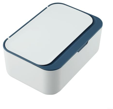 Scatola dispenser per salviettine umidificate per bambini, con coperchio, contenitore in plastica per cambio pannolini, organizer da viaggio in casa, auto, blu
