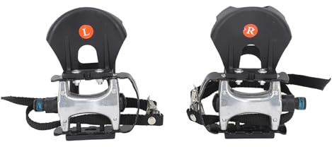 1 par träningscykelpedaler aluminium träningspedaler med tåklämma och remmar 9/16
