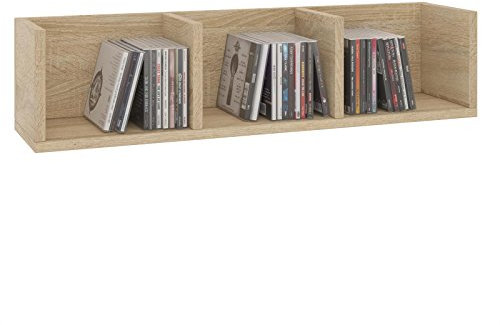 CARO-Möbel Scaffale da parete con 3 ripiani in rovere Sonoma