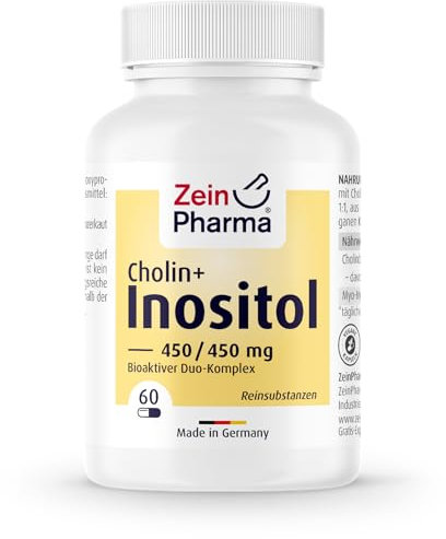 ZeinPharma Cholin-Inositol Kapseln 450/450 mg (60 Stück) - hochdosiert, qualitativ, Nahrungsergänzungsmittel vegan, GMO-frei, ideales Verhältnis, laborgeprüft