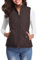 fuinloth Women's Quilted Gilet, Lightweight Body Warmer Padded Outdoor Vest Sleeveless Jacket Chocolate Large