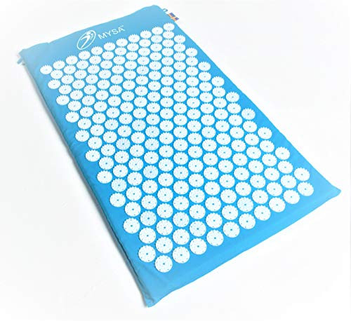 MYSA LIMITED EDITION 2022 AKUPRESSURMATTE! SONDERFARBE TÜRKIS +DEKORATIVE PATCH ÖKOFASER|33-SPIKES-BLUMEN ORIGINAL MYSA EU DESIGN: MAX THERAPEUTISCHE WIRKUNG +VERLÄNGERTE 2 JAHRE TUTORIAL GRATIS!