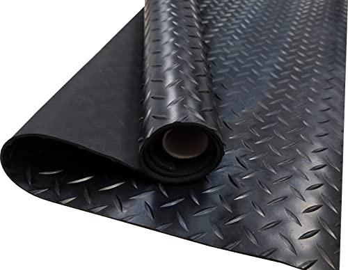 Revestimiento de Caucho Antideslizante| Suelo de Goma PVC Negro 1mm Diseño Estrias (140_x_25 Metros)