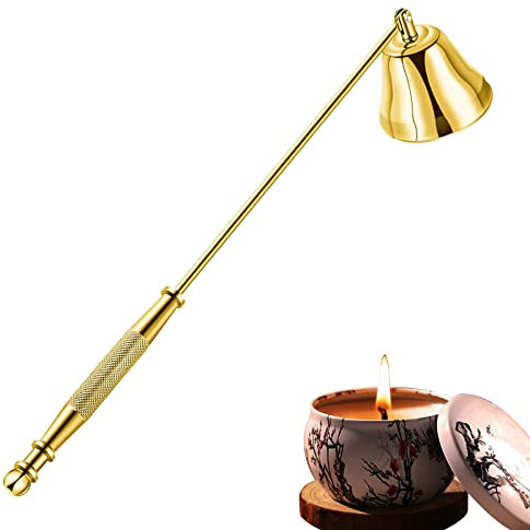 Esteopt Kerzenlöscher für Kerzen, Kerzenlöscher aus Edelstahl, Kerzenlöscher mit langem Griff geeignet für Geschenke (Gold)