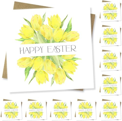 Punkcards - Osterkarten Multipack - Osterkarten Packungen - Frohe Ostern Karte - 10 Stück - Religiöse Osterkarten - 10 hochwertige Grußkarte mit Umschlägen