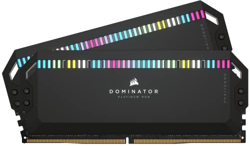 CORSAIR Dominator Platinum RGB DDR5 RAM 32GB (2x16GB) hasta 6000MHz CL36 Intel XMP 3.0 Memoria de Ordenador de Sobremesa – Negro (CMT32GX5M2X6000C36)