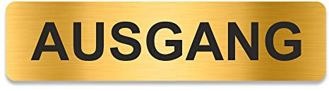 Blacked LaserTEC Leitsysteme - Acryl Schild - Eckig 4 x 16 cm - Selbstklebend - Gold gebürstet - Metall-Optik - UV beständig - Für Innen und Außen (Ausgang)