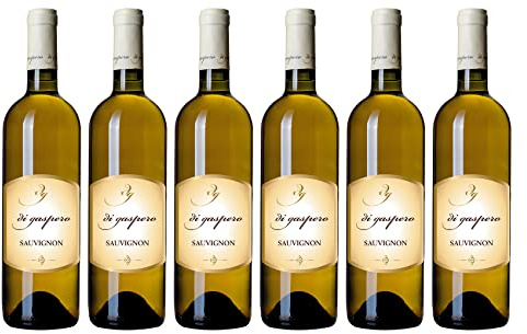 6 Bottiglie vino bianco Sauvignon IGP - Vini Di Gaspero - Vino Bianco - Friuli Venezia Giulia - Ideale per accompagnare pesce, crostacei, scampi, aragoste e granchi