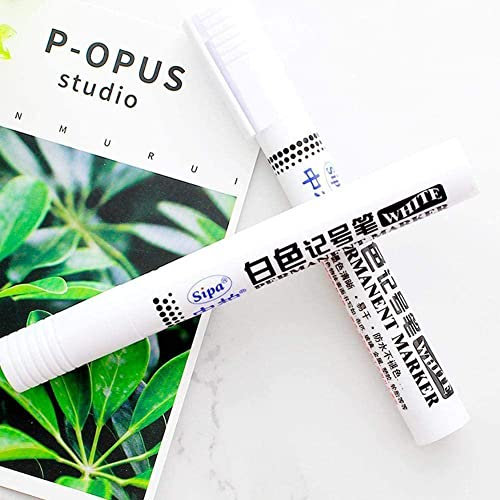 Cikiki 1pcs Metal Waterproof Permanent Marker Pen White Ink Blackboard Oily Supplies T8Q7 Pen Mark Teacher Quick-drying For School Pens