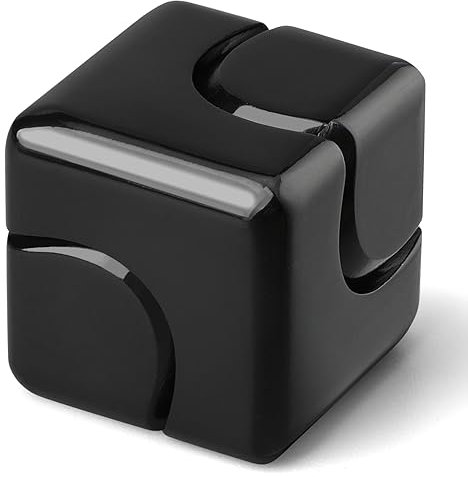 Infinity Cube Fidget Spinner Spielzeug für Kinder Erwachsene, Metall Spirale Fidget Würfel Puzzle Block Focus, Mini Gadget Spielzeug zum Stressabbau, Geschenk für Männer Vater Junge (schwarz)