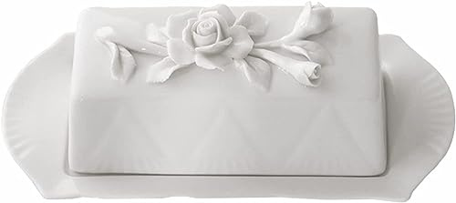 Assiette À Soupe, Assiette À Dîner, Tasse À Soupe, Sculptures en Céramique Vintage dans Un Beurrier en Relief, Beurrier De Style Européen, Distributeur De Beurre Blanc-Blanc-1
