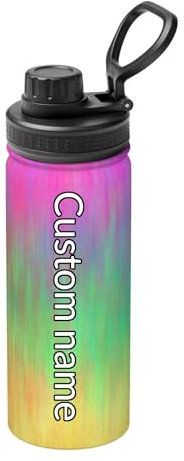 GZYZXP Bouteille d'eau Personnalisée, Bouteille d'eau Isotherme, Bouteille d'eau de Sport Isolée, Bouteille d'eau de Sport Personnalisée avec nom ou Texte, pour Filles Garçons Femmes Hommes, 500ml