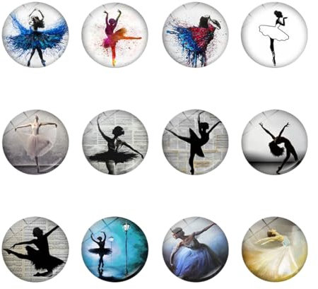 Magnete Für Magnettafel 12Er Pack Ballett Kühlschrankmagnete Time Gem Dance Magnetische Glas Whiteboard Aufkleber Zur Dekoration