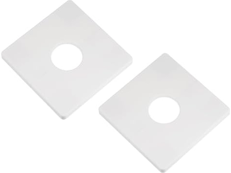 sourcing map 2Pcs Plaque Murale Fendue Plaque d'Obturation Carrée Blanc | Auto-Adhésive en ABS avec Un Trou de Diamètre de 28mm/1.1 Pouce, Cache-Tuyau pour La Décoration de Robinet d'Eau