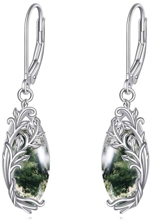 POPLYKE Keltische Mondstein Filigrane Tropfen Ohrringe Sterling Silber Leverback Ohrringe Schmuck