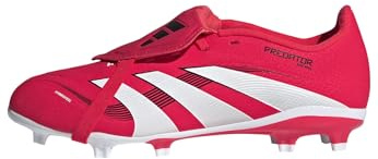 adidas League Predator Fold-Over Tongue Firm Ground Soccer Shoe, Lucid Red White Black, 12.5 UK Child