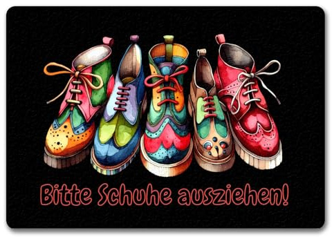 speecheese Schuhe ausziehen Fußmatte in 35x50 cm ohne Rand mit Spruch Bitte Schuhe ausziehen Stilvolle Willkommensgeste Lustige Türmatte Ideal für Eingang Haustür