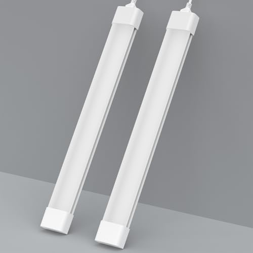 Amdelne 2 x Feuchtraumleuchte LED 150cm, 45W 5000LM LED Neonröhre, Kalteweiß 6000K Feuchtraumlampe, IP65 Wasserfest Wannenleuchte, Werkstattlampe, Kellerleuchte, Deckenleuchte für Büros Lager Garage