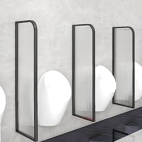 Generisch Urinal-Trennwand für Toiletten, Wandmontage, Urinal-Trennwand für Toiletten, Moderne Urinal-Trennwandverlängerung für Herrentoiletten, Edelstahlrahmen (schwarz, 3-teilig)
