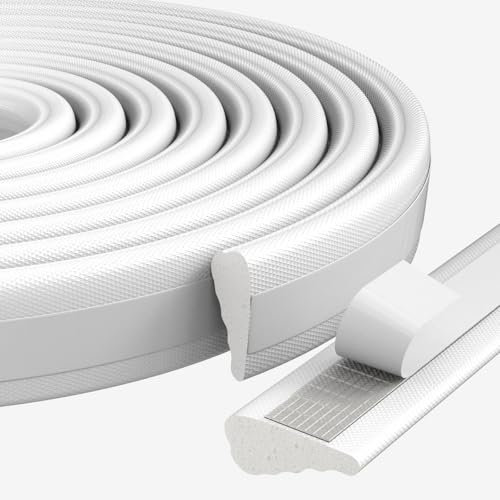 Türdichtung Fenster Dichtungsband Selbstklebend Keilförmig Design,Schaumstoff Tür Dichtung Fensterabdichtung Türrahmen Dichtung,Zugluftstopper Tür Fenster Abdichten Door Seal(5m*3pc,Weiß)
