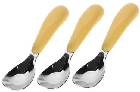 Abaodam 3st Kinderlöffel -besteck Kleinkinder Löffel Babylöffel-geschirr Babynahrungslöffel -utensilien Kleinkinder-utensilien -trainingslöffel Babyversorgung Edelstahl