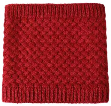 Kabelife Damen Mädchen Warm Loopschal Strickschal Schlauchschal Winterschal Grobstrick Nackenwärmer Halswärmer Herbst Winter(Weinrot)