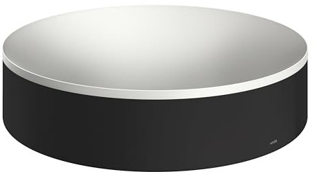 hansgrohe AXOR Suite lavabo da appoggio, rotondo, P 400 mm, con struttura in metallo, senza sfioratore, SolidSurface, 42001, Colorazione: nero opaco
