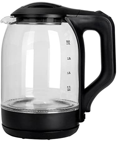 KXQYIKYI 2-Liter Electric Kettle Wide Mouth Glass Tea Kettle Hot Water Boiler Auto Shut-Off Boil-Dry Protection (Color : B) hopeful