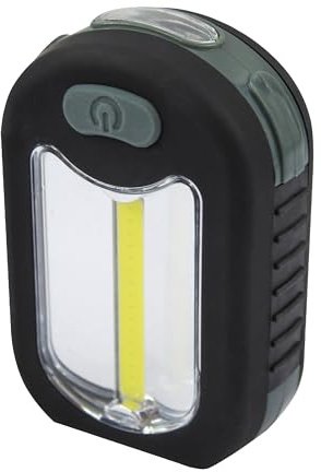 Uni-Com Lampe de poche multifonction 2 en 1 avec lampe torche 3 LED et lampe de travail COB LED 3 W, autoportante, crochet magnétique et de suspension, piles incluses pour le bricolage, le camping