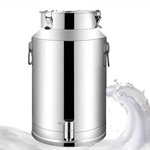Stainless Steel Bucket with Faucet 5l Seal Stainless Steel Milk Transport Can Pot Bucket Canister with Silicone Seal Lid Transport Jug/with Tap,capacity-5Liters