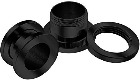 KJM FASHION Flesh Tunnel schwarz eloxiert 2 Stück, Edelstahl