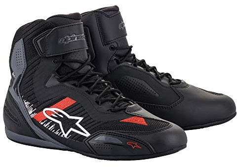 Alpinestars 2542015 motorcykelstövlar för män, Svart silver röd, 47 EU