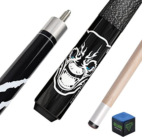 POCUSTIK Billardqueue, 147,3 cm, 2-teiliger Poolstab für Erwachsene, kanadischer Ahorn-Billardtischqueues mit irischer Leinenwicklung, Hausbar, Billardstäbe mit 13 mm Spitze, für Männer und Frauen