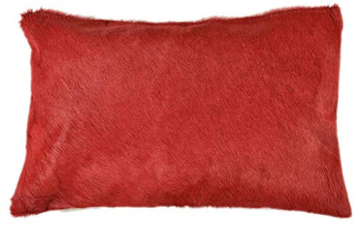KUHFELL Kissen HÜLLE Kissenbezug ROT 40 x 60 cm